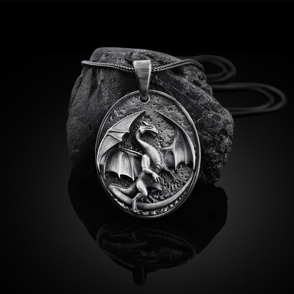 Men's Western Dragon Animal Hip Hop Pendant Necklace