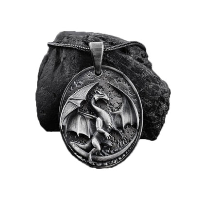 Men's Western Dragon Animal Hip Hop Pendant Necklace